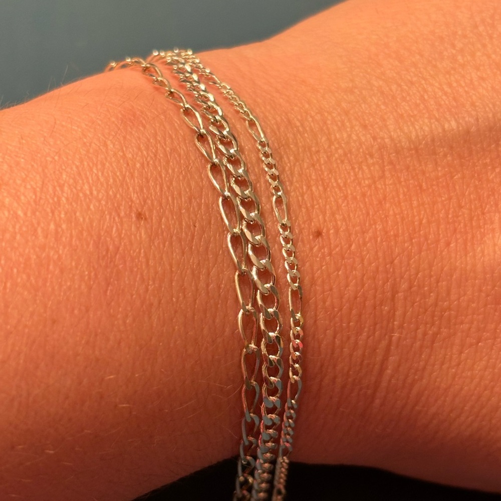 3 Sterling Silver 7 1/2” Bracelets